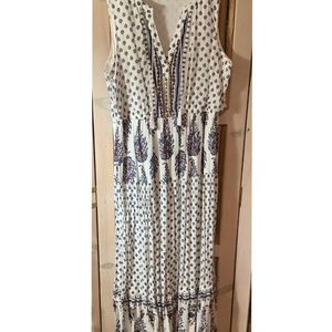 Bohemian Sleeveless Maxi Dress, Tassels, L